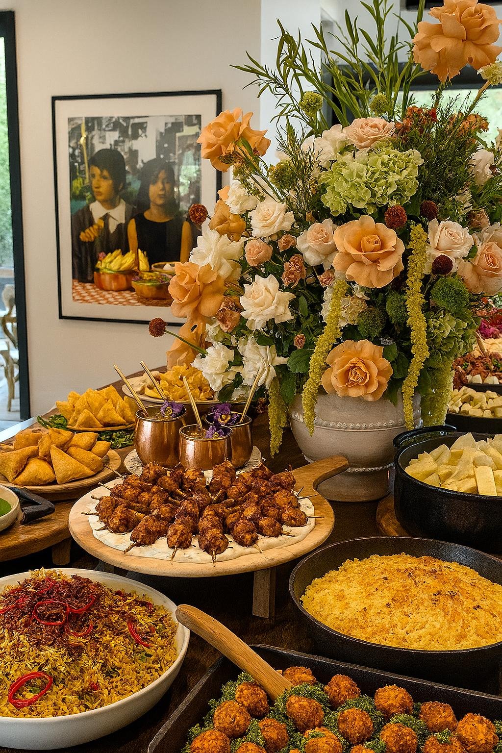 Colourful Indian-inspired canapés